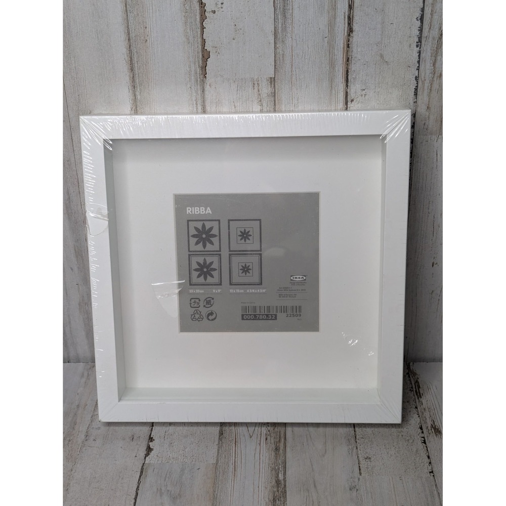IKEA RIBBA Deep Picture Frame 9x9" White Square Wall Scandinavian Decor